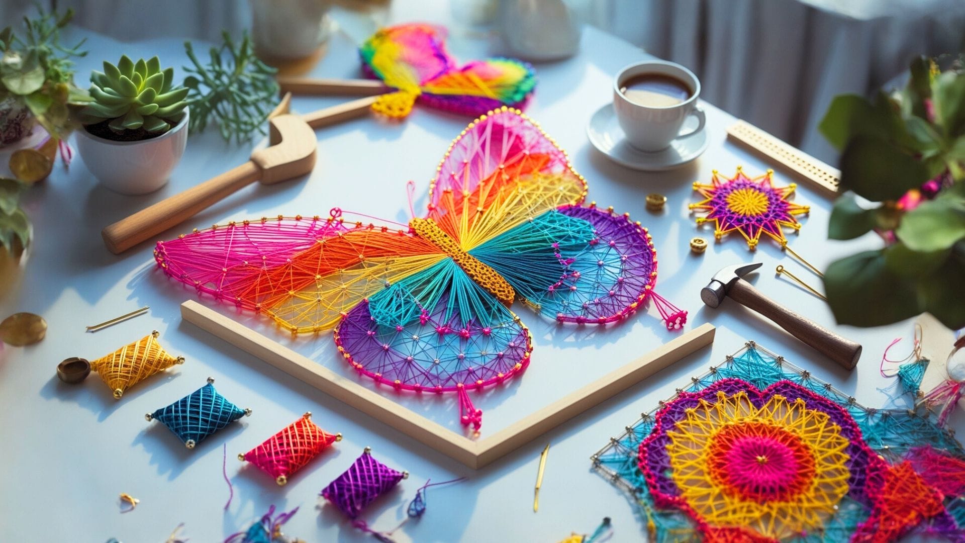 Your Walls Are Begging For This! 13 Dopamine-Boosting String Art Ideas (So Vibrant, So Easy!)