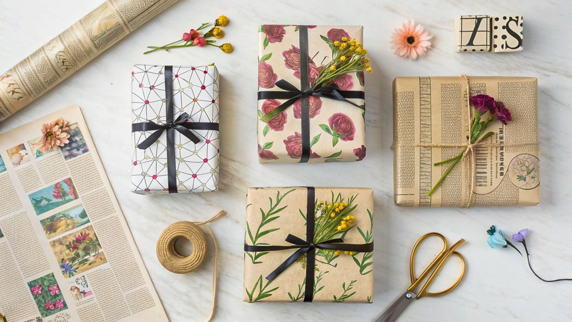 13 Stunning Gift Wrapping & Decoration Ideas with Old Newspapers and Magazines
